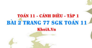 Bài 2 trang 77 SGK Toán 11 tập 1 Cánh Diều